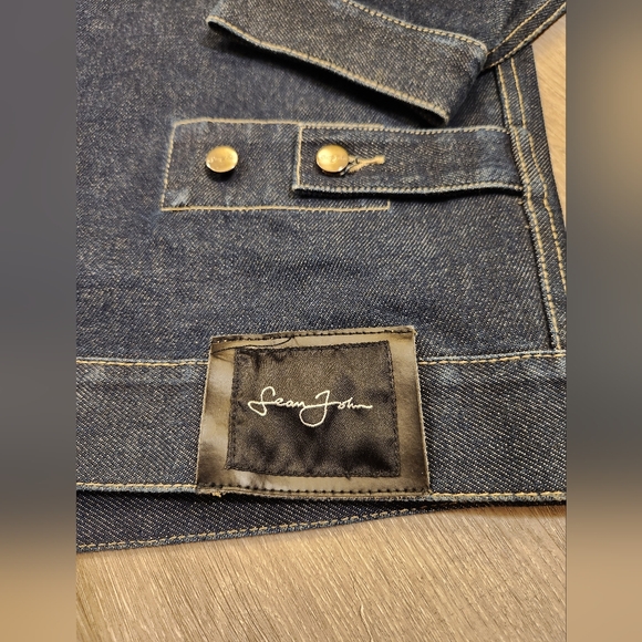 Vintage Sean John Jean Jacket Blue Denim Trucker Mens Size XXL - Picture 6 of 9